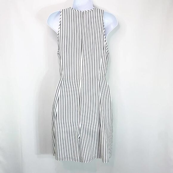 Grey Jason Wu Womens Black White Striped Tie Waist One Piece Romper Size 6 - Picture 3 of 10
